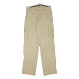 COLONIAL Mens Regular Beige Cargo Trousers W32 L33 Polyester Blend Zip Pockets