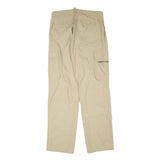 COLONIAL Mens Regular Beige Cargo Trousers W32 L33 Polyester Blend Zip Pockets