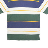 GUESS Mens Green & Blue Striped Graphic T-Shirt S Short Sleeve Crew Neck