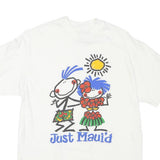 HANES Mens White Just Maui'a Graphic T-Shirt M Short Sleeve Crew Neck Summer