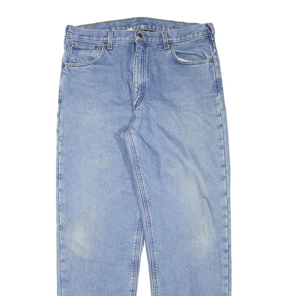 CARHARTT Mens Blue Regular Fit Straight Leg Denim Light W35 L33 Zip Lined Jeans