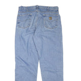 CARHARTT Mens Blue Regular Fit Straight Leg Denim Light W35 L33 Zip Lined Jeans