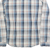 TOMMY HILFIGER Womens Blue & Cream Checked Shirt L Studded Shoulders Casual