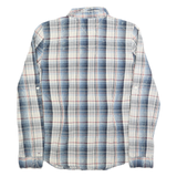 TOMMY HILFIGER Womens Blue & Cream Checked Shirt L Studded Shoulders Casual