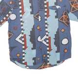 FARM FIRESIDE Mens Blue Patterned Cotton Blend Shirt L Casual Summer Style