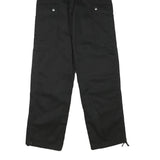 Mens Black Regular Fit Cotton Blend Cargo Style Trousers W29 L32 Functional