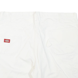 DICKIES Mens Shorts White Casual Cotton Blend XL W42 Workwear Relaxed