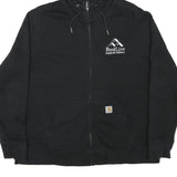 CARHARTT Mens Black RoofLine Supply & Delivery Full Zip Hoodie 2XL Cotton Blend