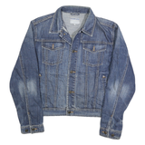 BLUE RIDGE JEANS Mens Blue Cotton Denim Jacket L Button Plain Classic Fit Casual