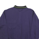 LA GRENOUILLE Mens Blue Polo Collar XL Sweatshirt Cotton Blend Pocket Detail