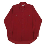 DAVID JONES SPORT Mens Red Cotton Plain Shirt L Button Front Casual Overshirt