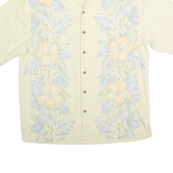 JAMAICA JAXX Mens Cream Silk Hawaiian Shirt S Floral Pattern Lightweight