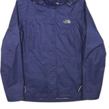 THE NORTH FACE Womens Blue Outdoor Jacket M Polyester Blend Plain Hooded Zip