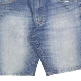 ROUTE 66 Mens Denim Blue Casual Shorts M W34 Cotton Blend Relaxed Fit