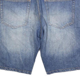 ROUTE 66 Mens Denim Blue Casual Shorts M W34 Cotton Blend Relaxed Fit