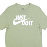 NIKE Mens Green Just Do It Graphic T-Shirt M Short Sleeve Crew Neck Cotton Blend