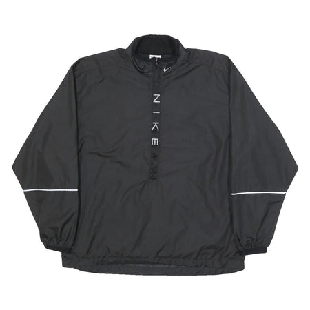 NIKE Womens Black Zip Jacket M Polyester Plain Sporty Reflective Trim