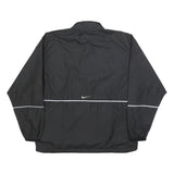 NIKE Womens Black Zip Jacket M Polyester Plain Sporty Reflective Trim