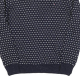 TOMMY HILFIGER Mens Navy & White Patterned Wool Blend Jumper Crew Neck Basic