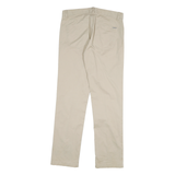 CALVIN KLEIN Mens Regular Fit Beige Cotton Blend Trousers W32 L32 Classic Zip
