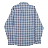 WRANGLER Mens Blue & Brown Checked Shirt M Cotton Blend Casual Western Work