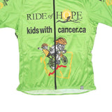 SUGOI Mens Green Ride Of Hope Graphic Cycling Jersey L Short Sleeve Zip Front