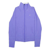 NIKE Womens Purple Jacket L Polyester Blend Zip Plain Lightweight Sportswear