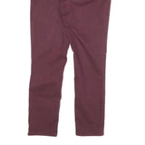 FAT FACE Womens Slim Skinny Cotton Blend Jeans Burgundy W30 L26 Zip Pockets