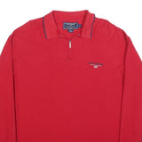 POLO SPORT RALPH LAUREN Mens Red Long Sleeve Plain XL Cotton Blend Zipper Polo