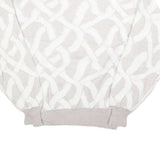 SEARS Mens Cream & White Patterned Pullover Plain Crew Neck Basic Knit L Jumper