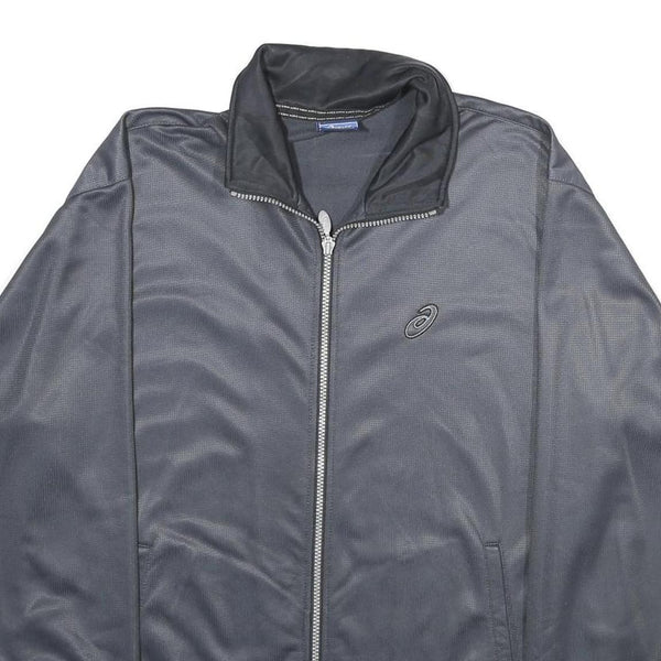 ASICS Mens Blue Jacket S Polyester Plain Zip Sports Activewear Casual