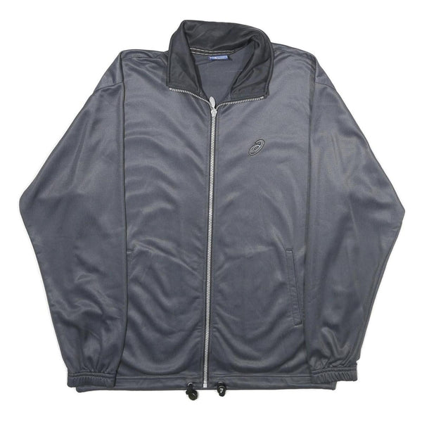 ASICS Mens Blue Jacket S Polyester Plain Zip Sports Activewear Casual