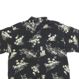 PURITAN Mens Black & Cream Bahamas Print Cotton Shirt XL Casual Button Down