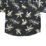 PURITAN Mens Black & Cream Bahamas Print Cotton Shirt XL Casual Button Down