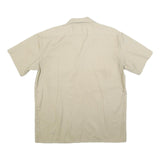 DICKIES Mens Beige Cotton Shirt L Button Front Workwear Two Pocket Casual