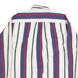 NAUTICA Mens White Green & Blue & Red Striped Shirt L Classic Cotton Casual