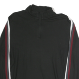 CALVIN KLEIN Mens Black & Burgundy Zip Neck Sweatshirt M Long Sleeve Cotton