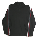 CALVIN KLEIN Mens Black & Burgundy Zip Neck Sweatshirt M Long Sleeve Cotton