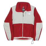 THE NORTH FACE Womens Red & Grey Zip Fleece Jacket M Polyester Outdoor Casual