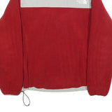 THE NORTH FACE Womens Red & Grey Zip Fleece Jacket M Polyester Outdoor Casual