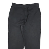 DICKIES Womens Cotton Blend Black Regular Trousers W34 L26 Zip Closure