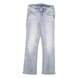 SILVER Womens Regular Fit Blue Denim Medium Wash W26 L29 Classic Jeans Zip