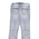 SILVER Womens Regular Fit Blue Denim Medium Wash W26 L29 Classic Jeans Zip