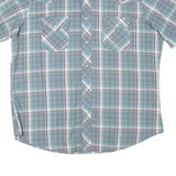 WRANGLER Mens Blue & White Check Short Sleeve Shirt XL Casual Western Style