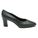 BRUNO MAGLI Womens Green Leather Pumps UK 4.5 Quilted Toe Classic Stylish