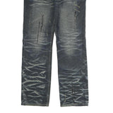 Mens Regular Fit Blue Denim Jeans W34 L33 Cotton Zip Classic Pockets