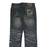 Mens Regular Fit Blue Denim Jeans W34 L33 Cotton Zip Classic Pockets
