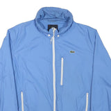 LACOSTE Mens Blue Jacket L Polyester Blend Plain Zip Lightweight Sport Casual