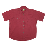 CABELAS Mens Red Casual Shirt XL Button Front Short Sleeve Summer