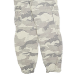 TIPSTER Mens Cotton Blend Camo Regular Cargo Trousers W32 L32 Utility Zip